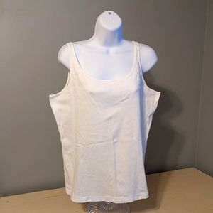 Lands End White Tank Top